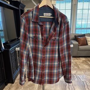 Outerknown Red and Blue Plaid Long Sleeve Shirt
